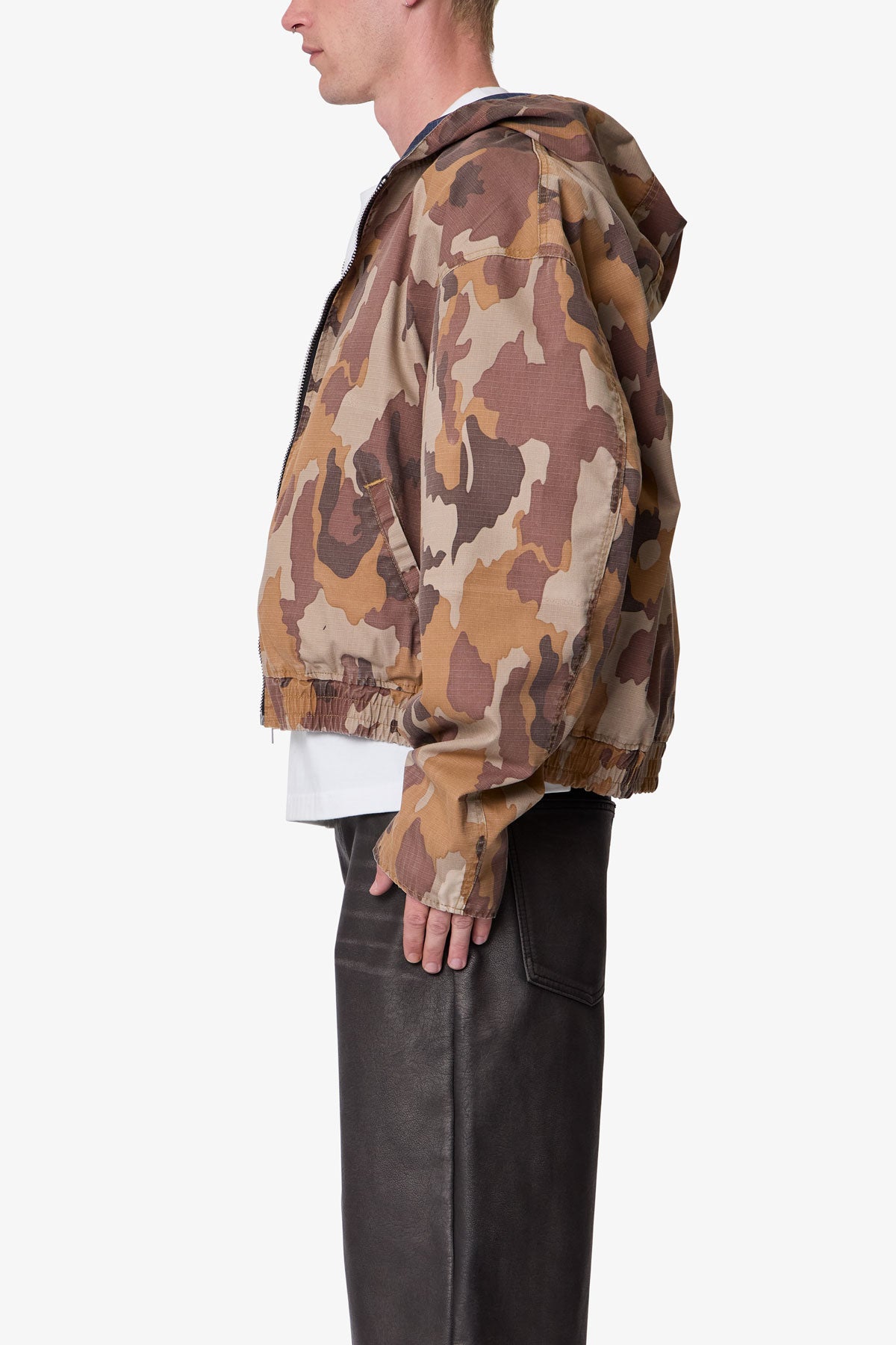 Reversible Hooded Zip Up Jacket - Camo | mnml