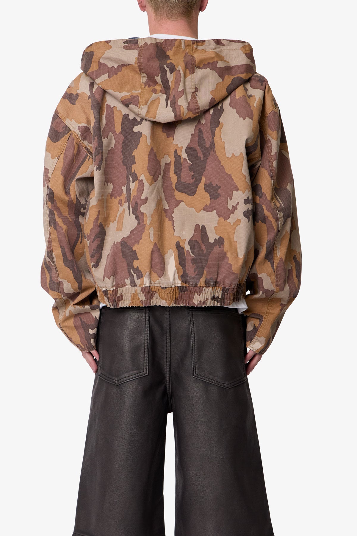 Reversible Hooded Zip Up Jacket - Camo | mnml