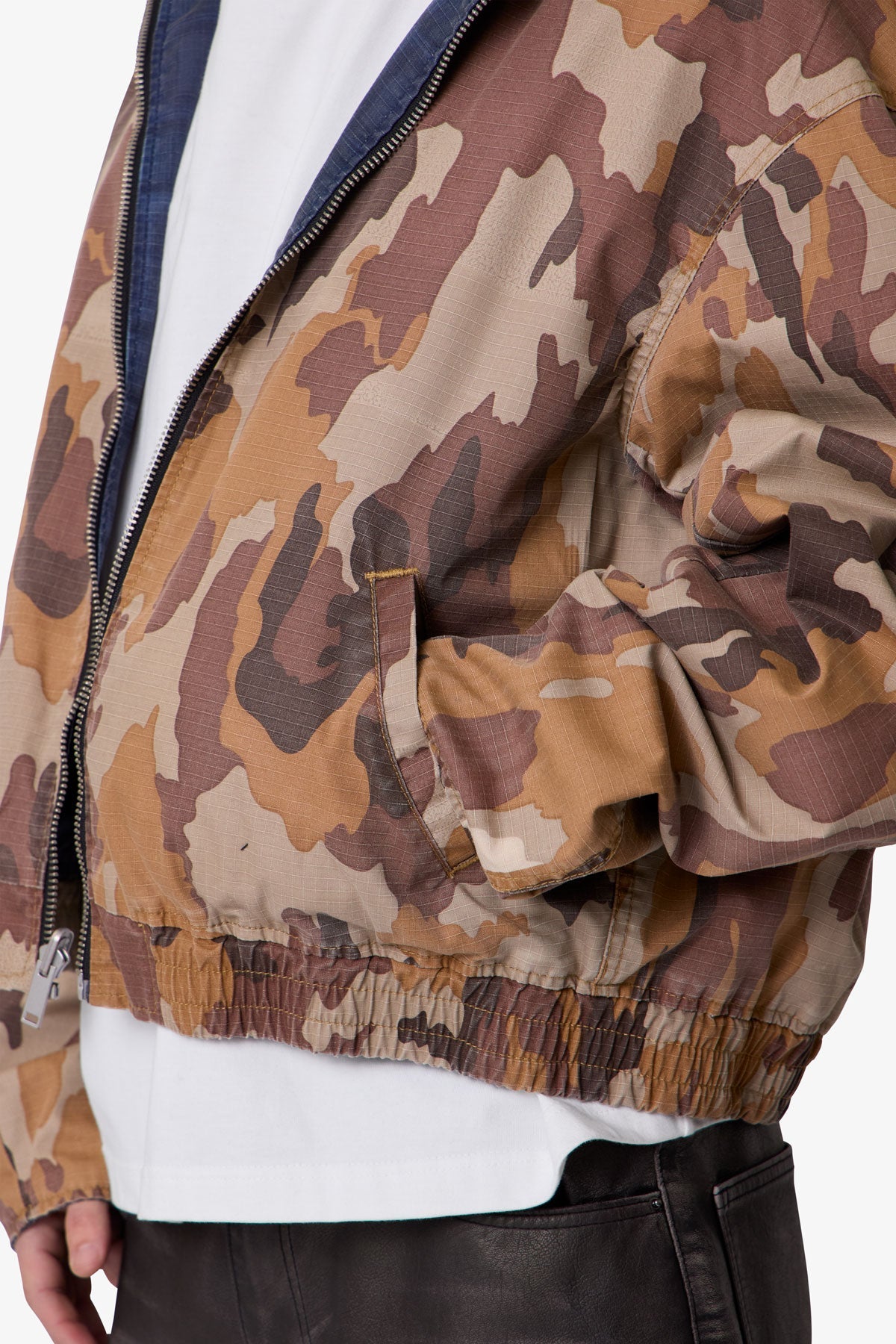 Reversible Hooded Zip Up Jacket - Camo | mnml