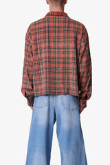 Leather Snap Cargo Pants - Red