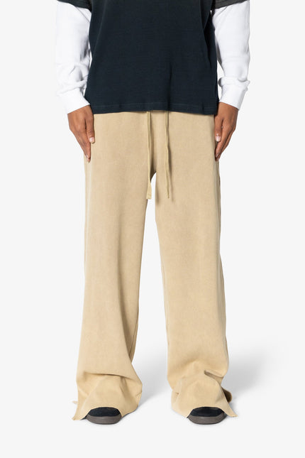 Ribbed Lightweight Washed Sweatpants - Earth