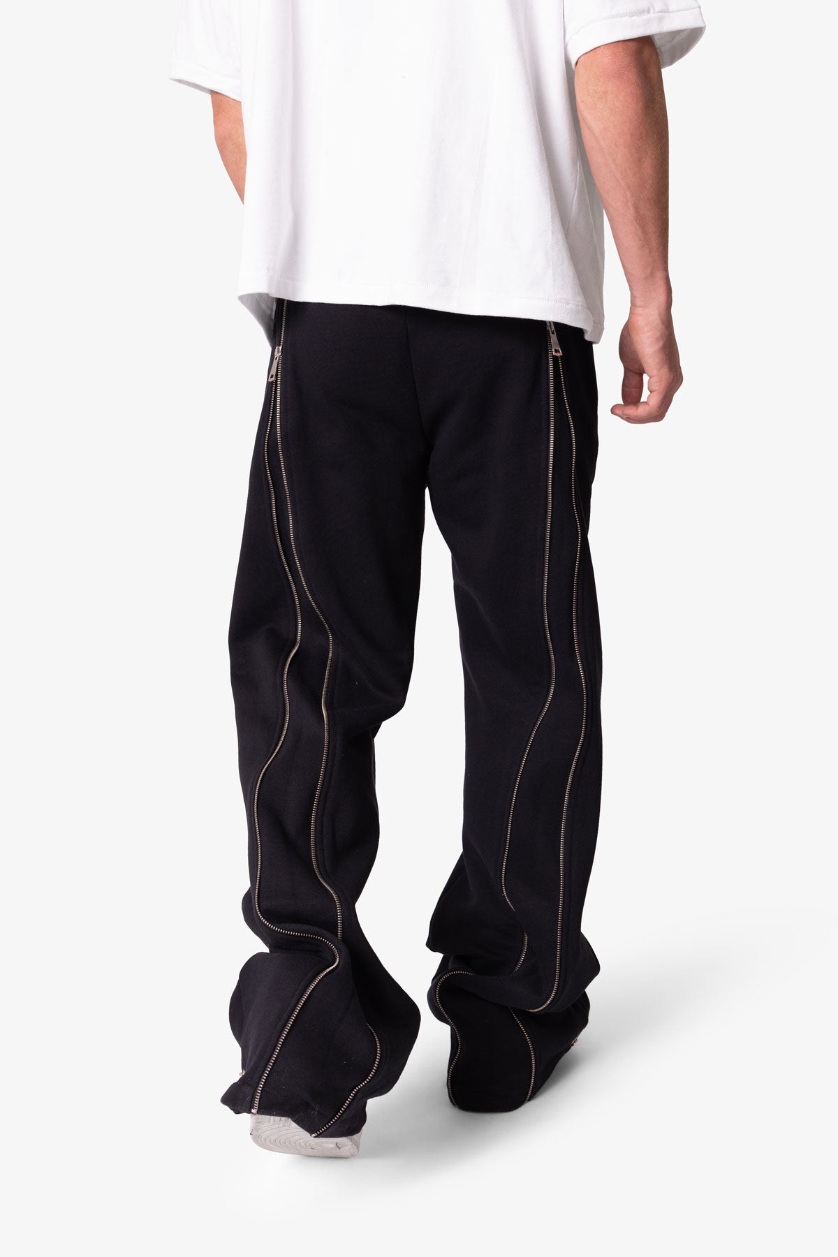 Rivet-Zipper-Flare-Sweatpants-