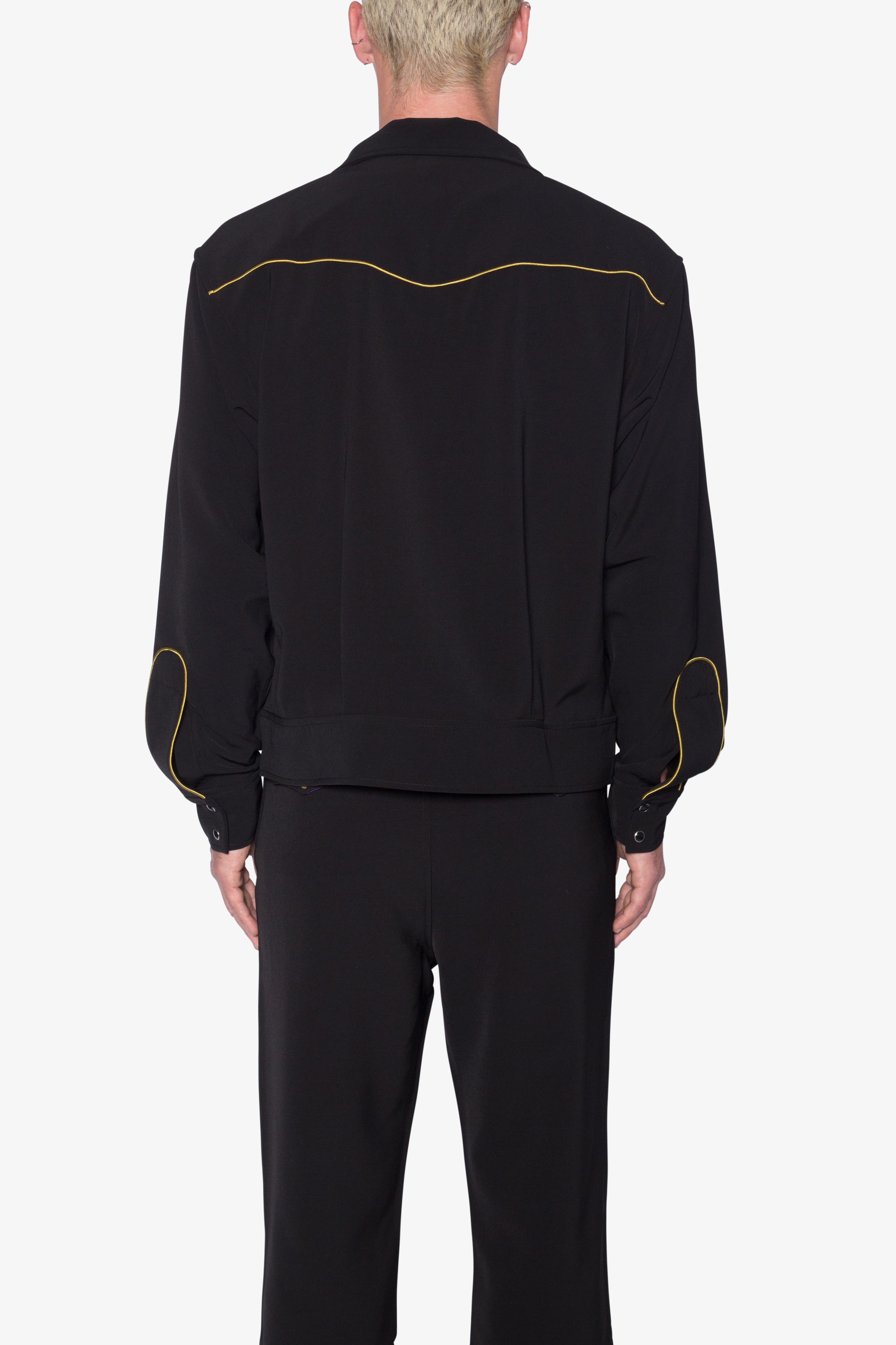 Rodeo Stitch Button Up Shirt - Black/Gold | mnml | shop now