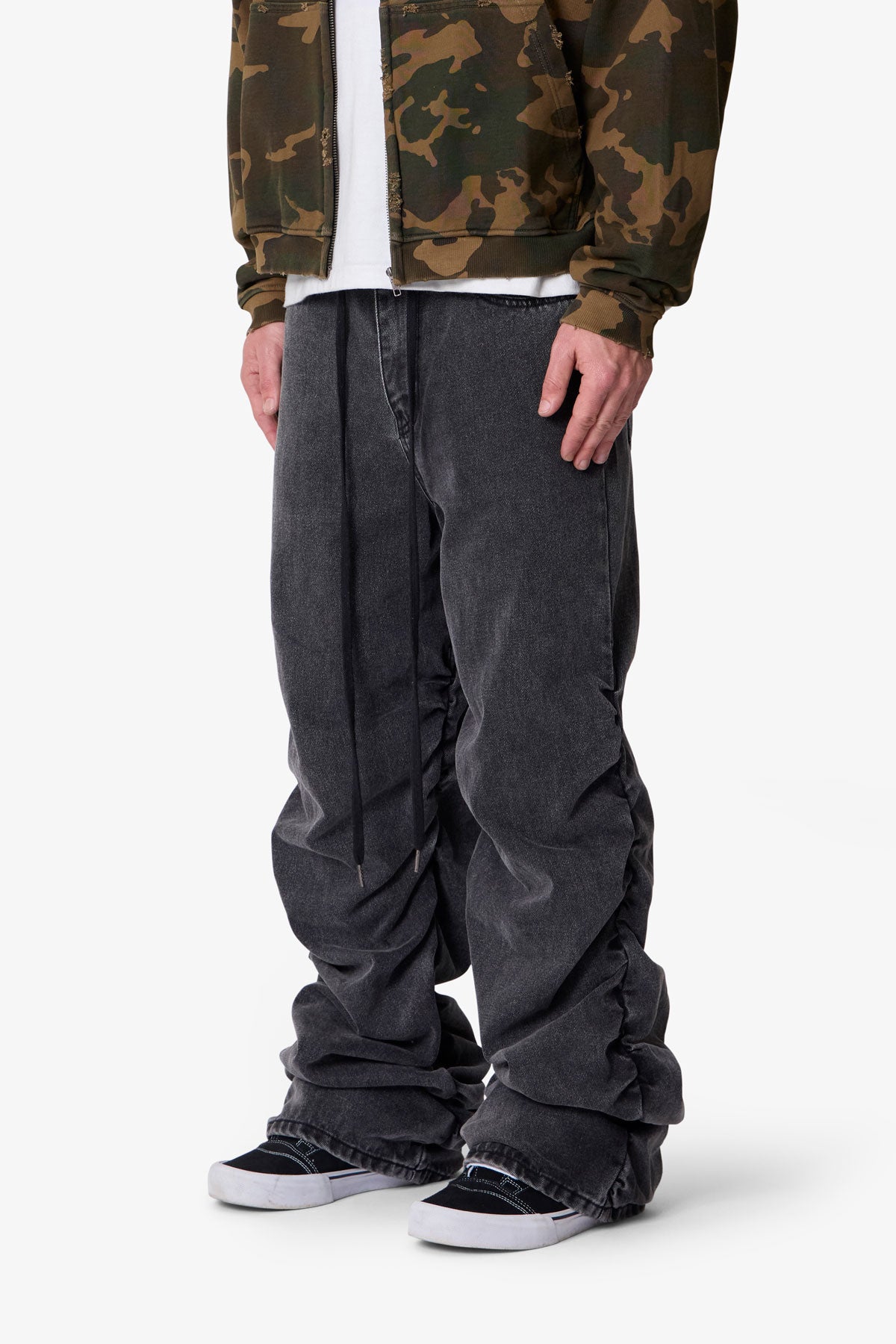 Ruched Denim - Washed Black | mnml