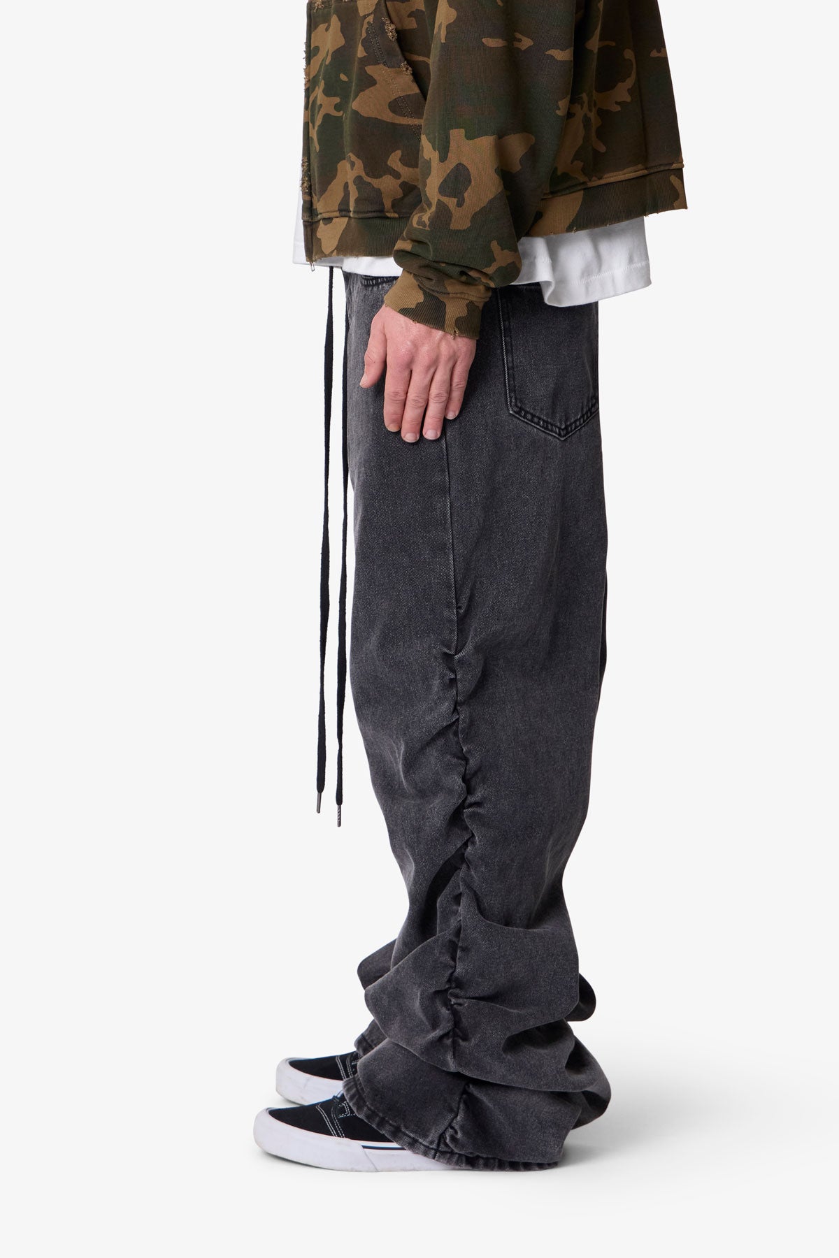Ruched Denim - Washed Black | mnml