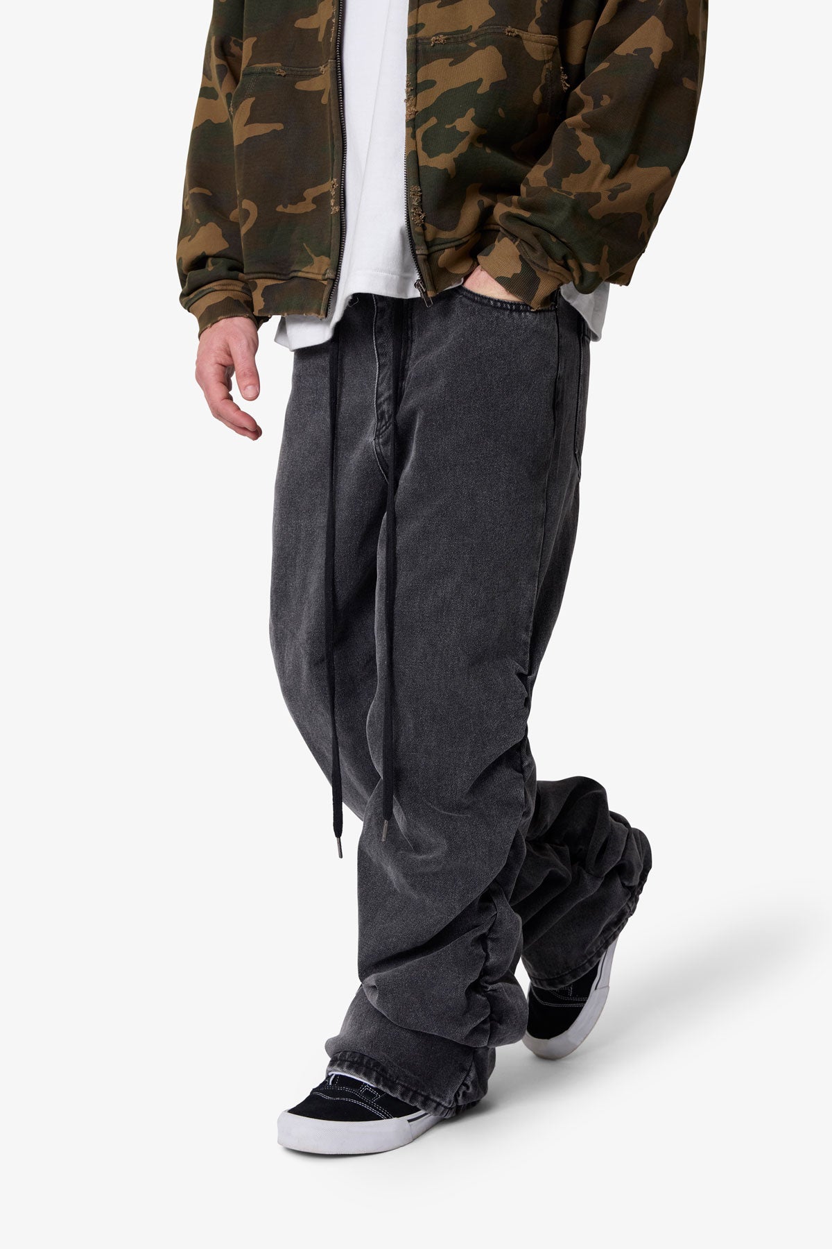Ruched Denim - Washed Black | mnml