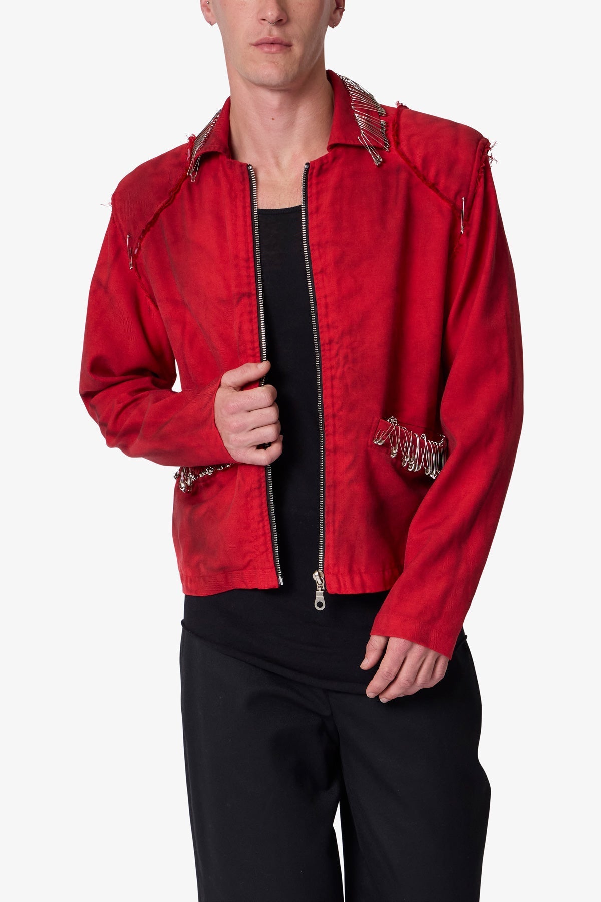 Icon Oversized PU Track Jacket - Blue/Black | mnml | shop now