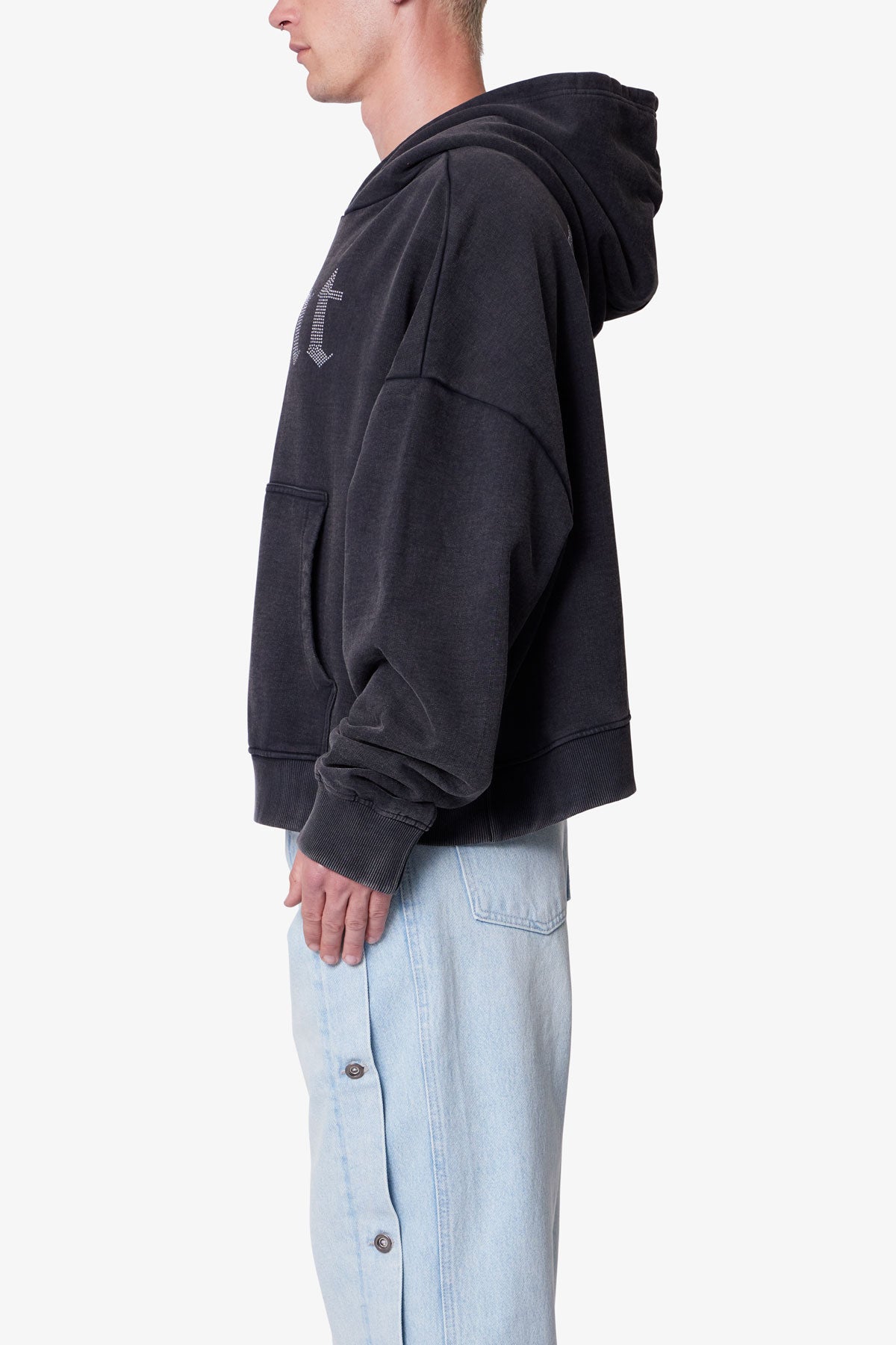 mnml/SAINTS AND SINNERS フーディ ラインストーンアップリケ Saints and Sinners Hoodie - Black | mnml | shop now