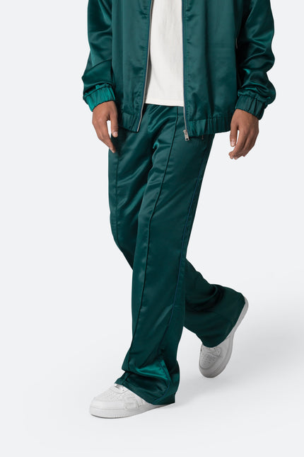 Satin Stacked Pants - Green