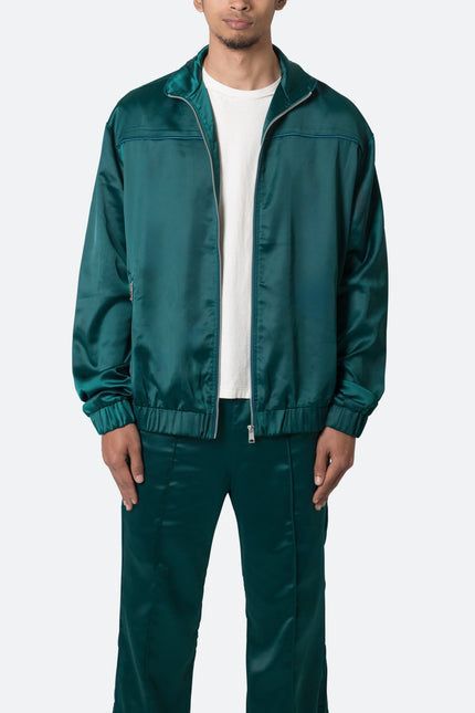 Satin Track Jacket - Green