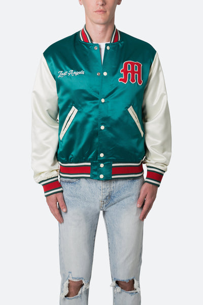 4-H Green and White Varsity Bomber Jacket - The Genuine Leather