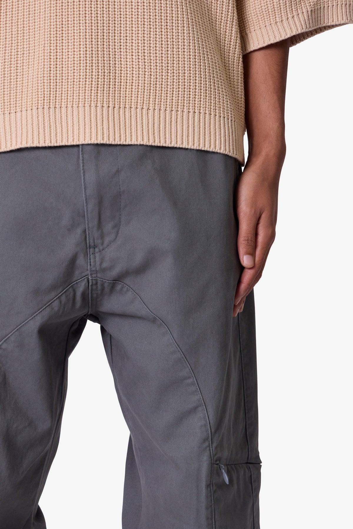 Secret Zipper Cargo Pants - Grey | mnml