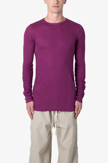 Sheer Knit Jersey L/S Tee - Magenta