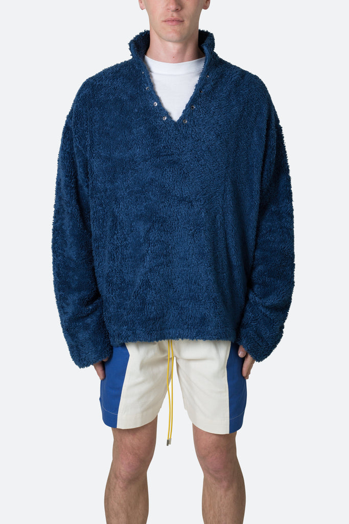 Sherpa Pullover Sweater - Navy