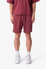 Short Sweatshorts - Washed Maroon