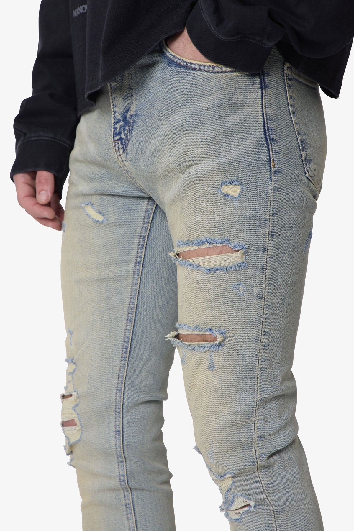 Shredded Skinny Denim - Blue | mnml