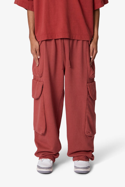 Side Cargo Pocket Sweatpants - Rust