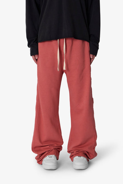 Side Snap Fleece Pants - Rust