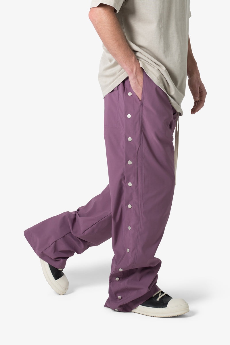 Side Snap Nylon Pants - Mauve | mnml | shop now