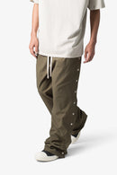 Pantalones de nailon con cierre lateral - Verde oliva