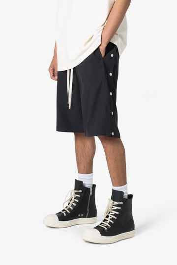 Nylon Snap Shorts - Black