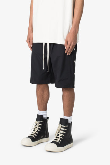 Nylon Snap Shorts - Black
