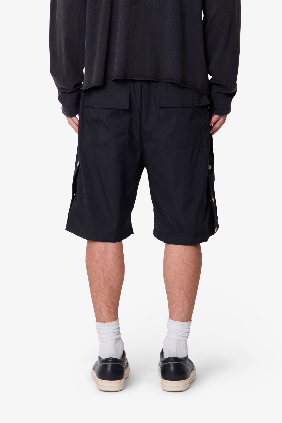 Side-Snap-Nylon-Shorts-Black-