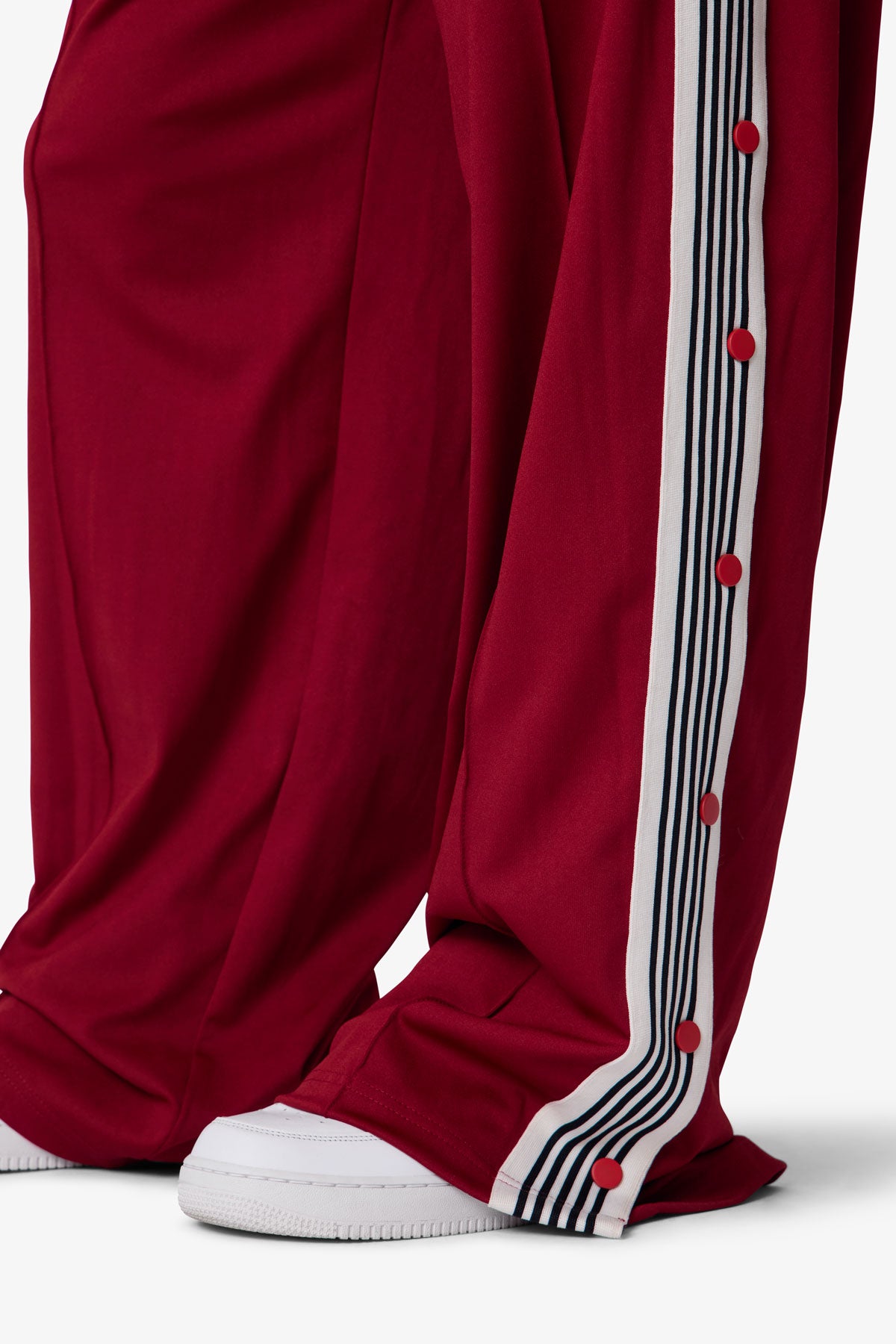 Side Snap Striped Track Pants - Red | mnml