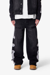 Skeleton Ultra Baggy Denim - Washed Black