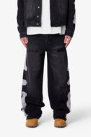 Skeleton Ultra Baggy Denim - Washed Black