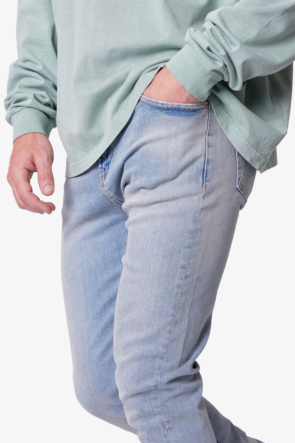 Skinny Denim - Light Sand Washed Blue | mnml