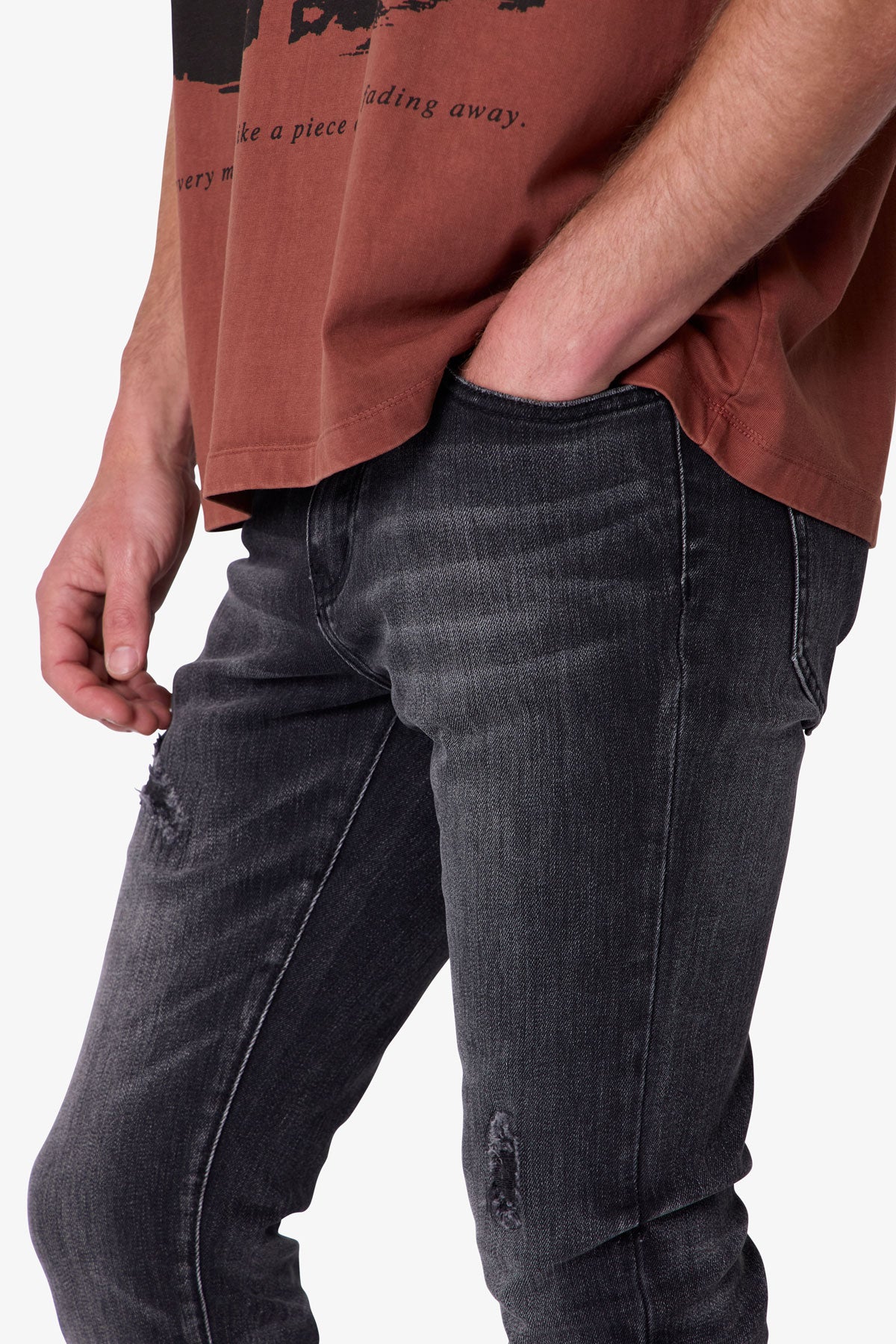 Skinny Distressed Denim - Vintage Black | mnml