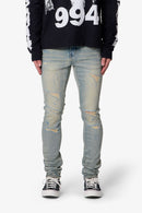 Jean skinny délavé - Bleu vintage
