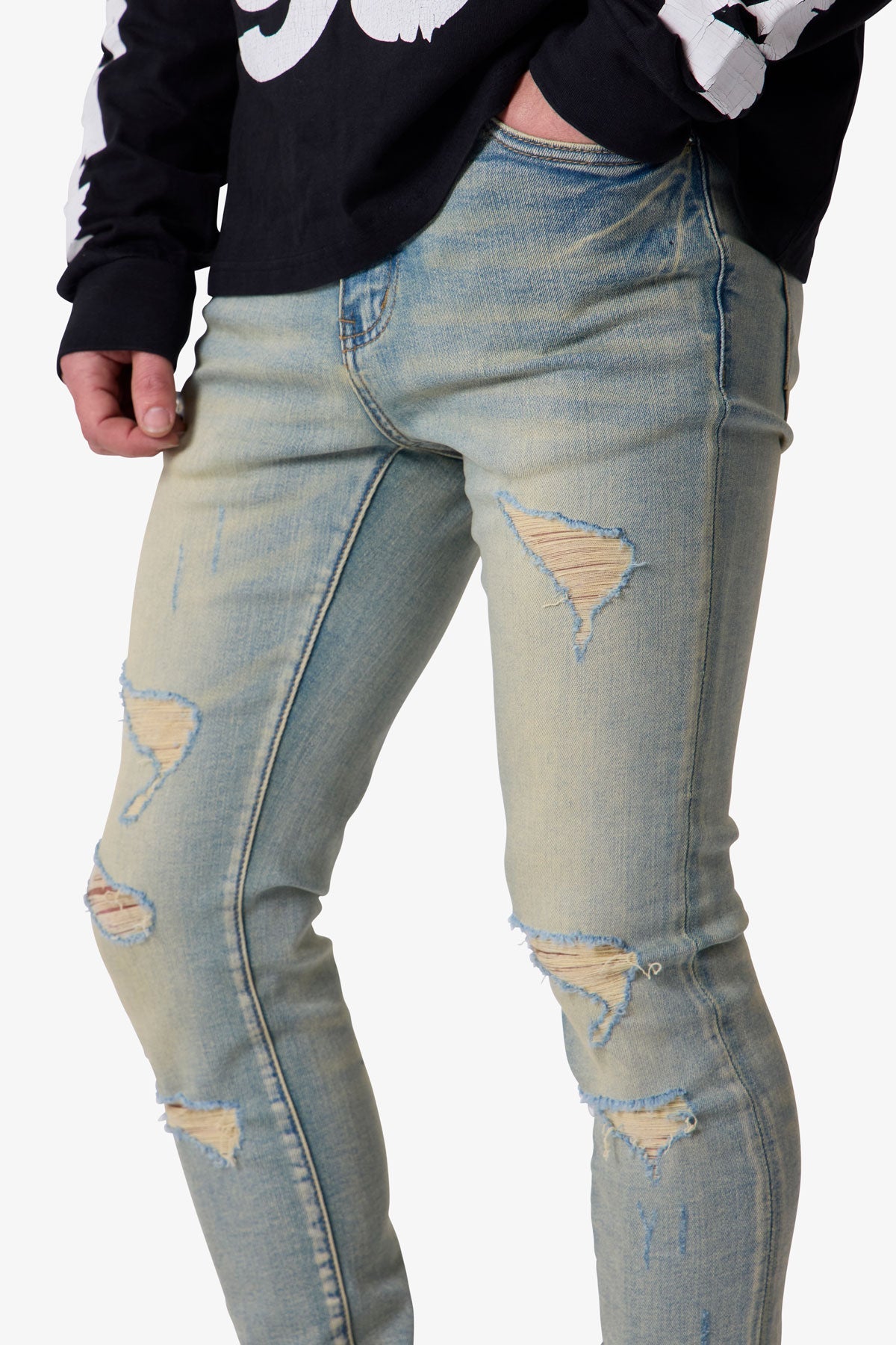 Skinny Distressed Denim - Vintage Blue | mnml