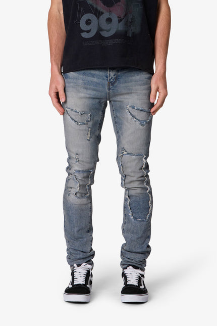 Skinny Repair Patch Denim - Blue