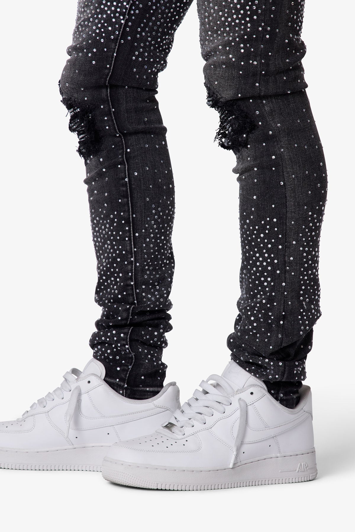 Skinny Rhinestone Denim - Vintage Black | mnml