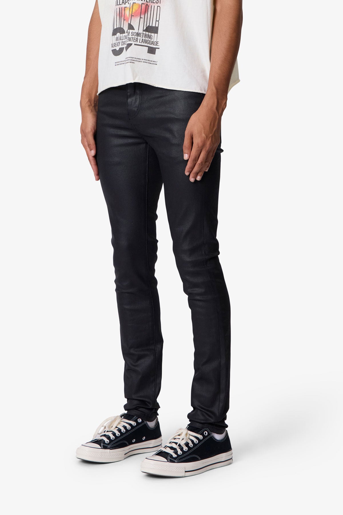 Skinny Waxed Denim - Black | mnml