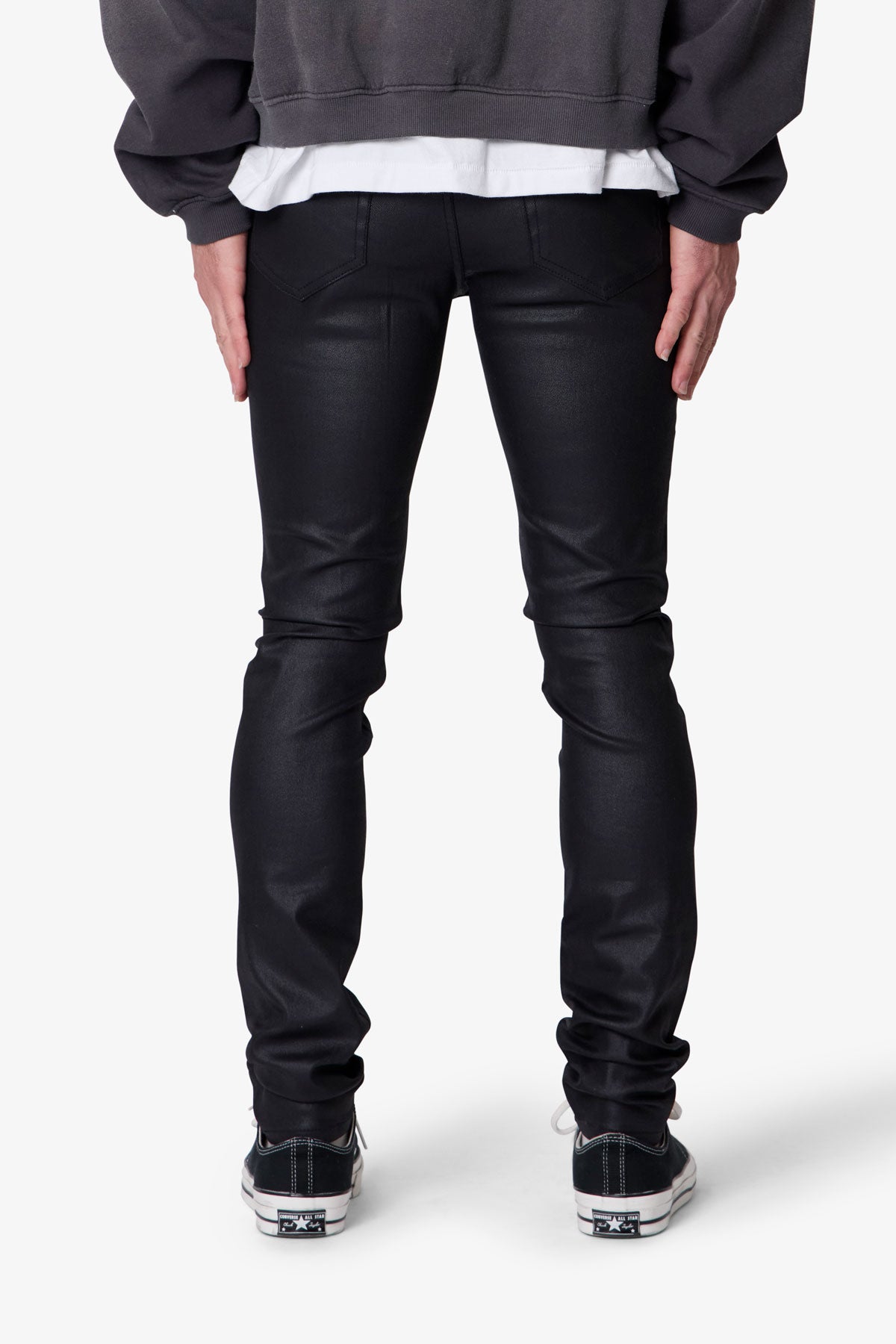 mnml M11 ワックスコーティングスキニーデニム　28 drip uk us Skinny-Waxed-Denim-Black-5.jpg