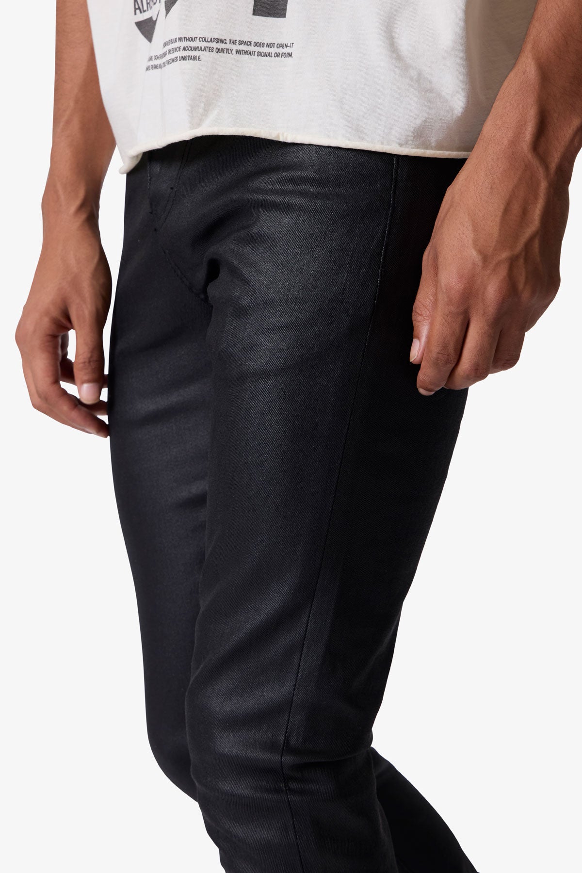 Skinny Waxed Denim - Black | mnml