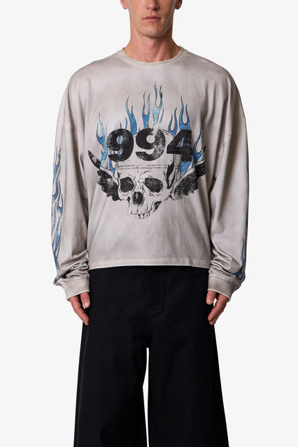Skull Wing L/S Tee - White