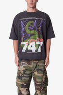 Snake 747 Printed Tee - Washed Black