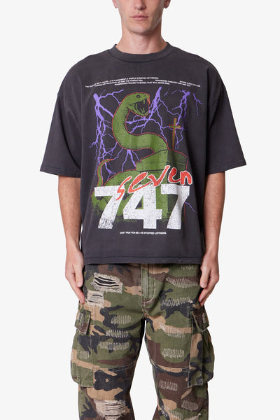 Snake 994 Printed Tee - Washed Black | mnml