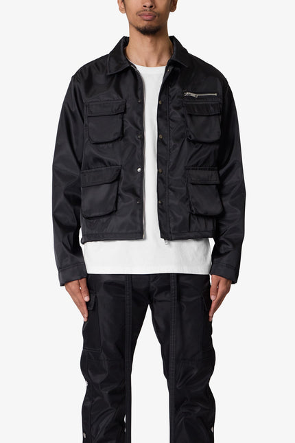 Snap Cargo Work Jacket - Black