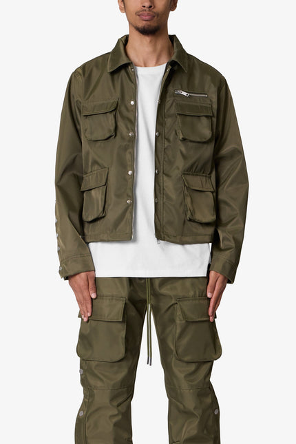 Snap Cargo Work Jacket - Olive