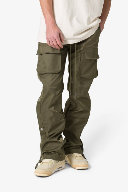 Snap Front Cargo Pants - Olive