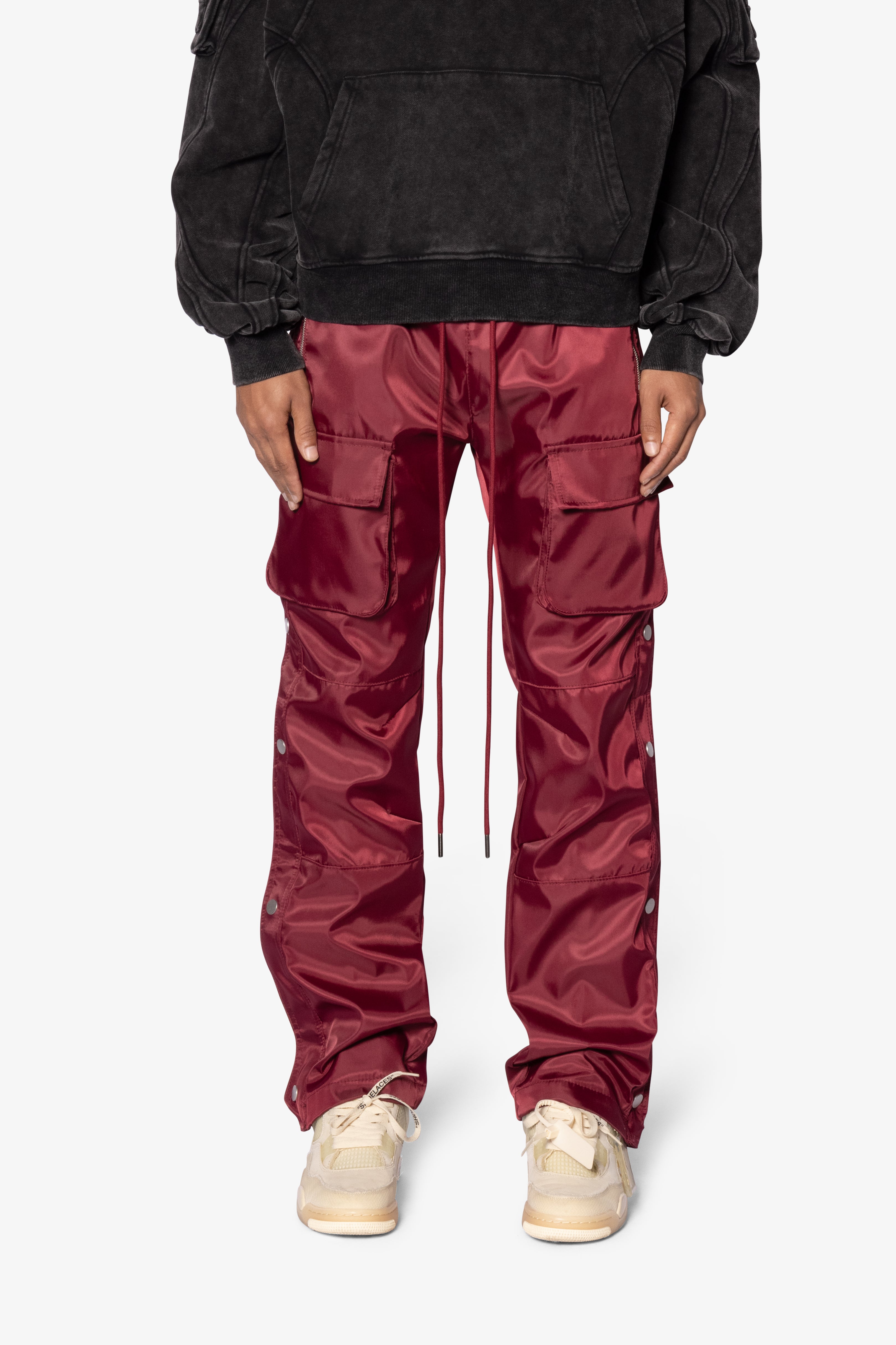 Snap-Front-Cargo-Pants-Red- 