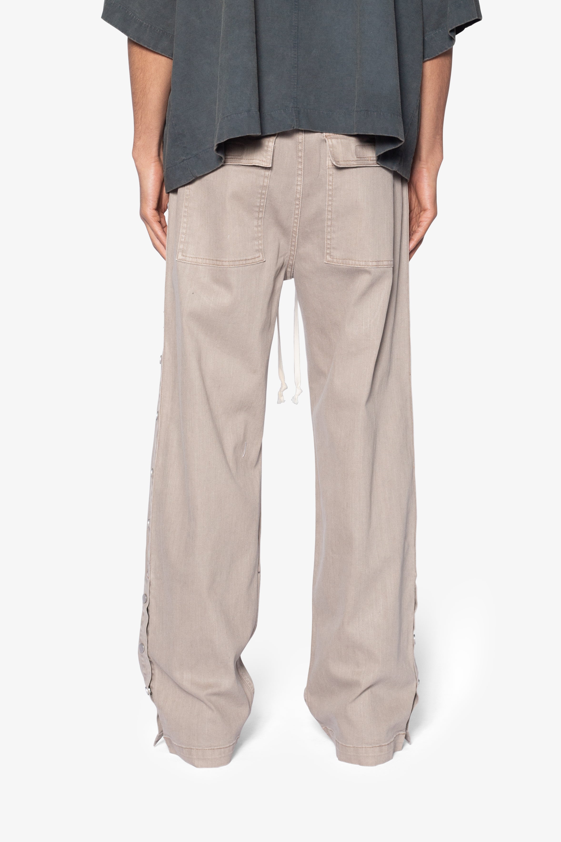 Snap-Panel-Coated-Pants-Khaki-