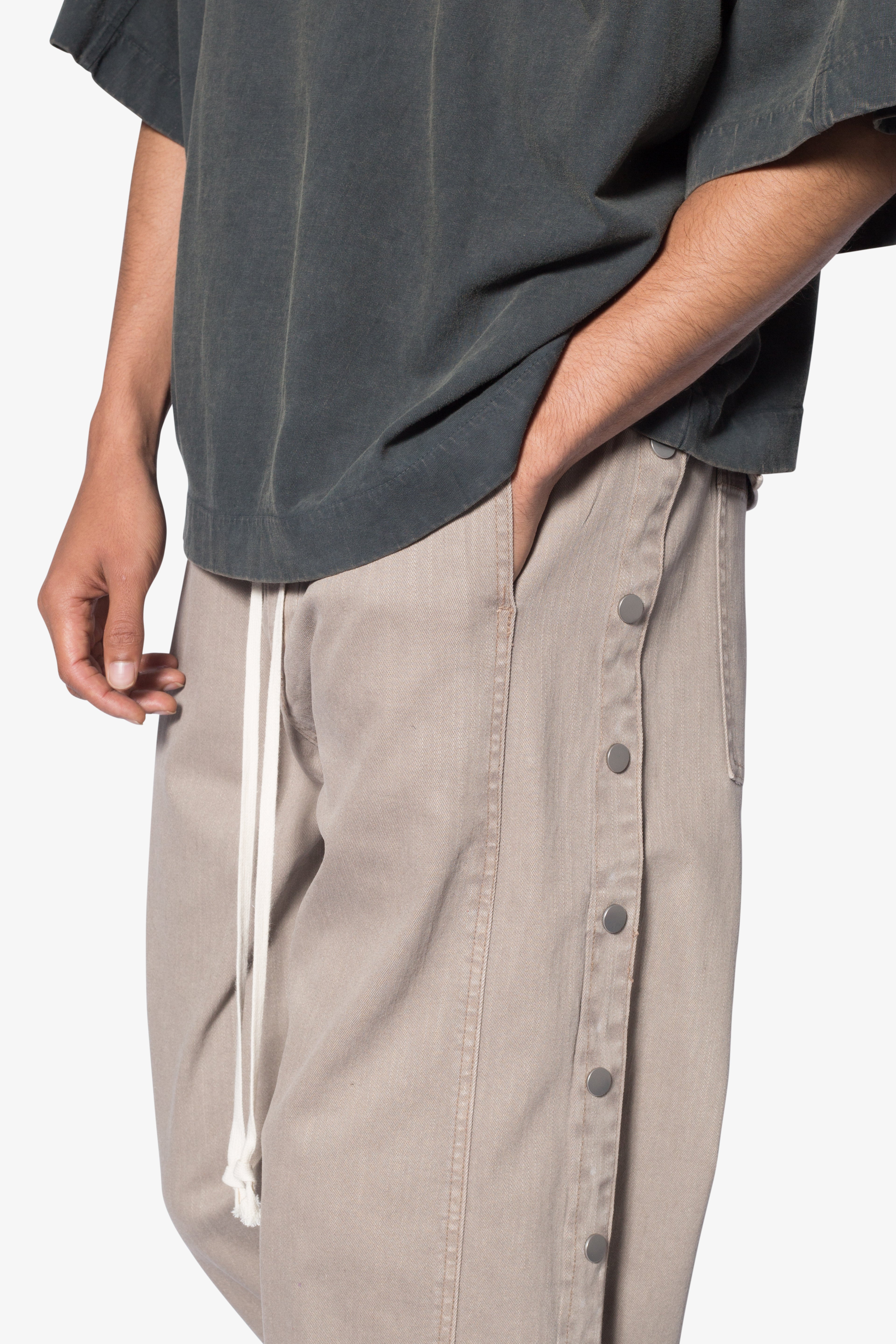 Snap Panel Coated Pants - Khaki | mnml | shop now