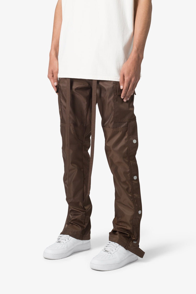 Snap Zipper II Cargo Pants - Brown, mnml