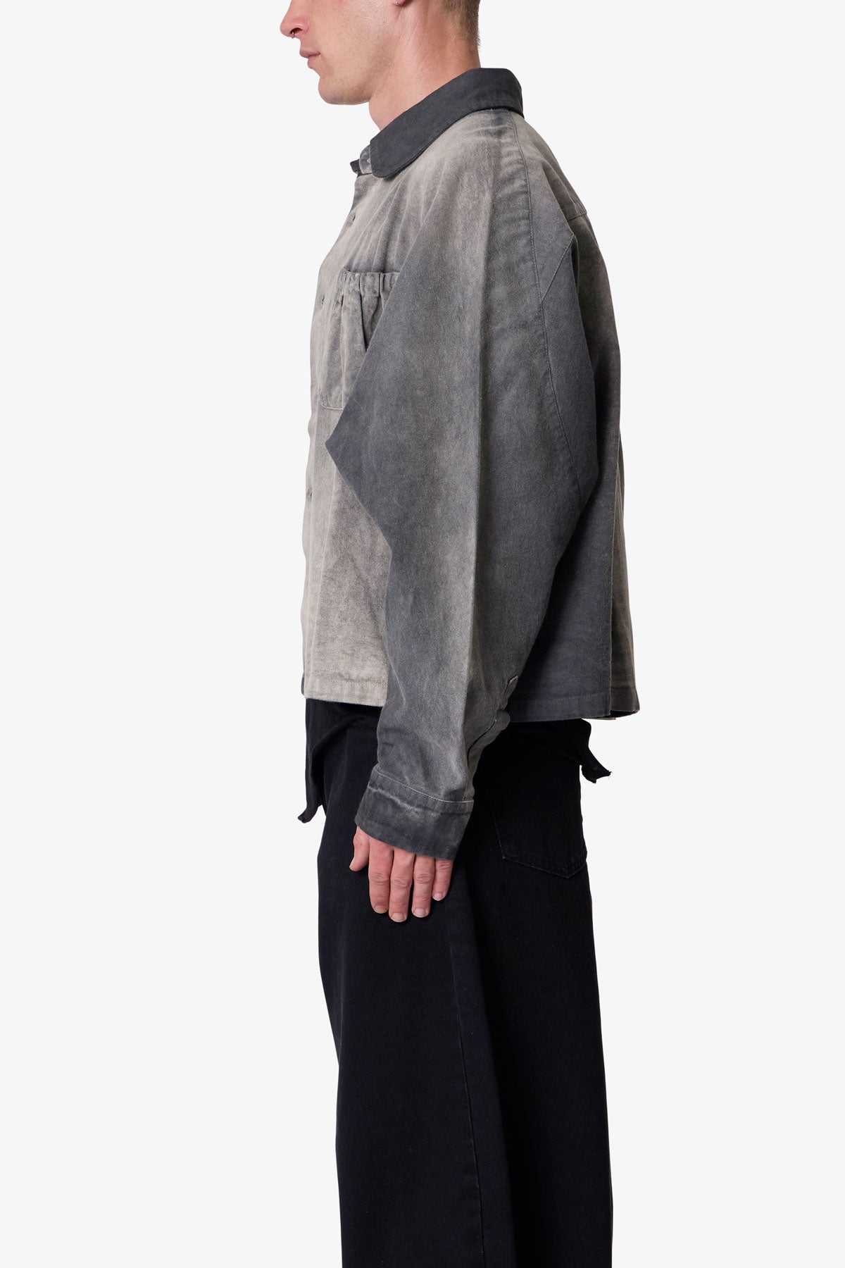 Spray Denim L/S Shirt - Washed Black | mnml